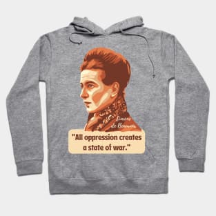 Simone de Beauvoir Portrait and Quote Hoodie